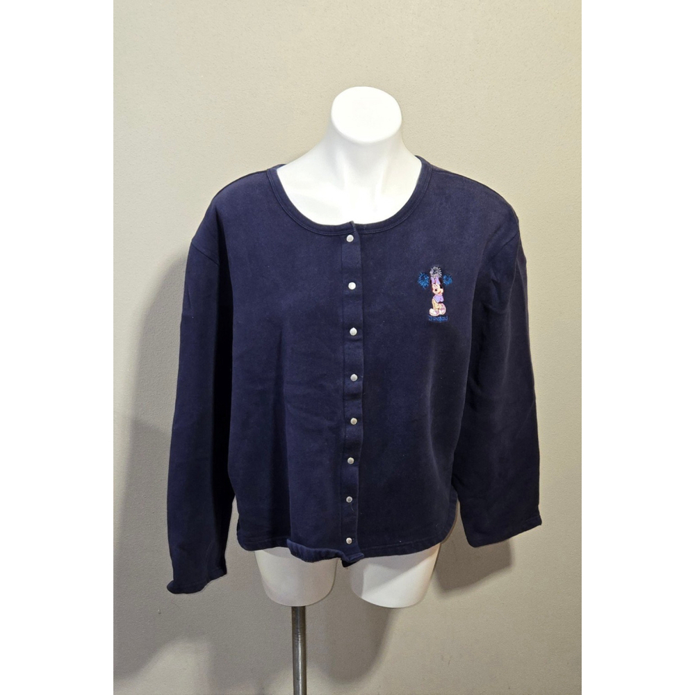 Rare Vintage Disneyland Resort Cardigan Minnie Mouse Women's Size XXL